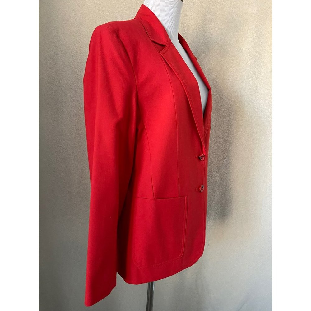 Changing Scene Vintage Women's Red Textured 2-Button Front Blazer - Picture 4 of 11
